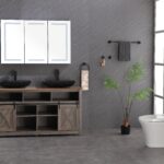 48 in. W x 30 in. H LED Mirror Medicine Cabinet with Lights;  Dimmer;  Defogger;  Clock;  Temp Display