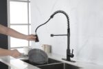 Kitchen Faucets Commercial Solid Brass Single Handle Single Lever Pull Down Sprayer Spring Kitchen Sink Faucet - Image 9