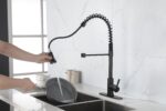 Kitchen Faucets Commercial Solid Brass Single Handle Single Lever Pull Down Sprayer Spring Kitchen Sink Faucet - Image 10