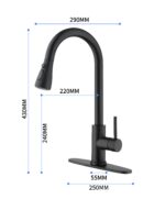 Kitchen Faucets with Pull Down Sprayer Commercial Stainless Steel Single Handle Single Hole Kitchen Sink Faucet - Image 32