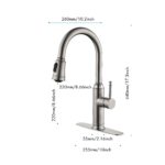 Single Handle High Arc Pull Out Kitchen Faucet,Single Level Stainless Steel Kitchen Sink Faucets with Pull Down Sprayer - Image 16