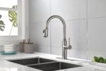 Single Handle High Arc Pull Out Kitchen Faucet,Single Level Stainless Steel Kitchen Sink Faucets with Pull Down Sprayer - Image 3
