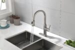 Single Handle High Arc Pull Out Kitchen Faucet,Single Level Stainless Steel Kitchen Sink Faucets with Pull Down Sprayer - Image 5
