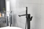 Freestanding Bathtub Faucet Tub Filler Matte Black Floor Mount Bathroom Faucets Brass Single Handle with Hand Shower - Image 11