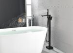 Freestanding Bathtub Faucet Tub Filler Matte Black Floor Mount Bathroom Faucets Brass Single Handle with Hand Shower - Image 13