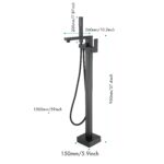 Freestanding Bathtub Faucet Tub Filler Matte Black Floor Mount Bathroom Faucets Brass Single Handle with Hand Shower - Image 16