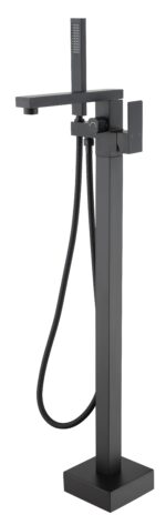 Freestanding Bathtub Faucet Tub Filler Matte Black Floor Mount Bathroom Faucets Brass Single Handle with Hand Shower - Image 17