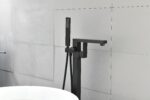 Freestanding Bathtub Faucet Tub Filler Matte Black Floor Mount Bathroom Faucets Brass Single Handle with Hand Shower - Image 8