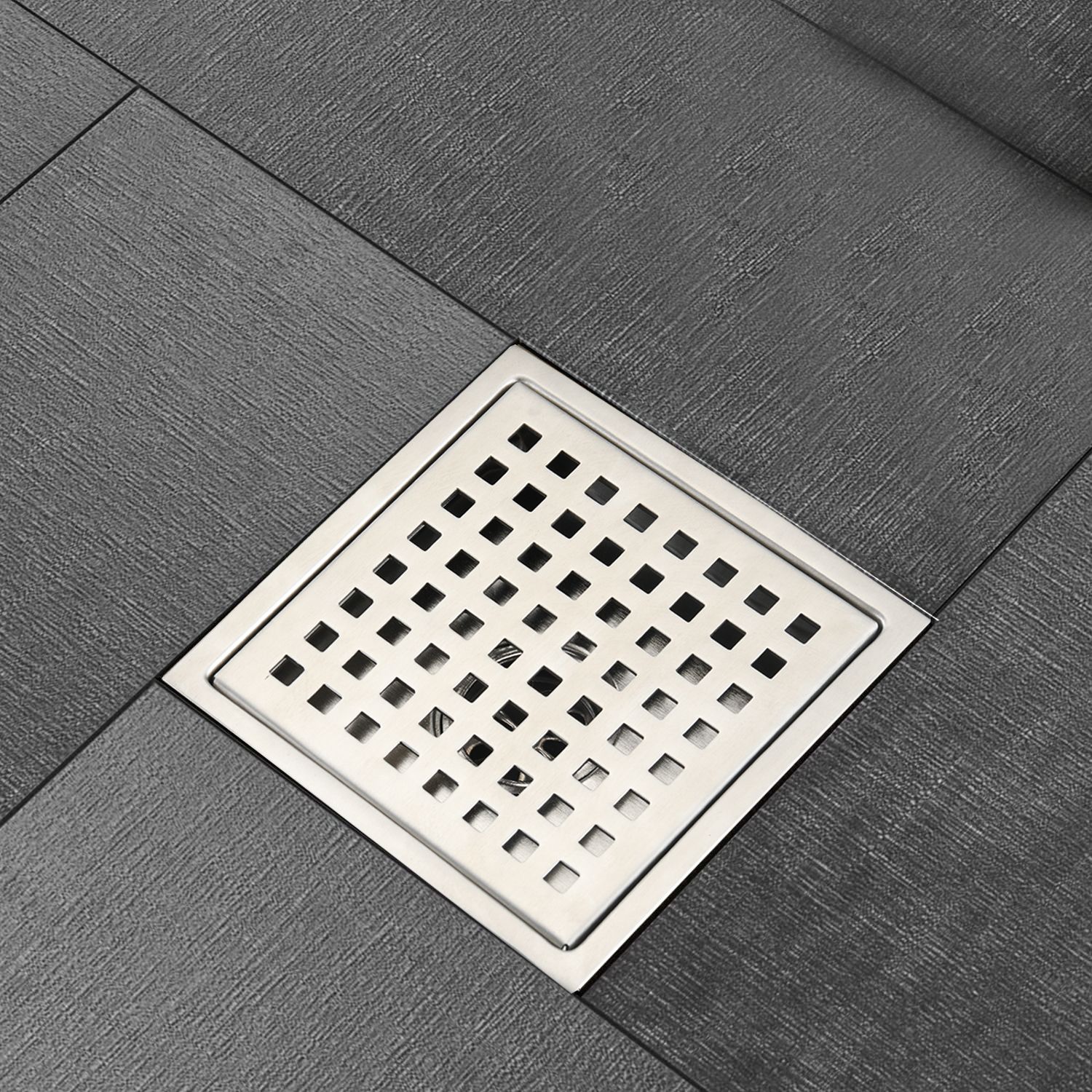 d0102h2vplg.jpg 6 Inch Square Shower Floor Drain - Image 1