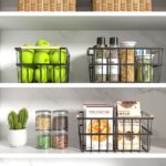 Oceanstar Metal Wire Organizer Bin Basket with Handles;  Set of 3;  Black - Image 5