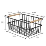 Oceanstar Metal Wire Organizer Bin Basket with Handles;  Set of 3;  Black - Image 6