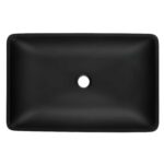 14.38" L -22.25" W -4-3/8 in. H Matte Shell Glass Rectangular Vessel Bathroom Sink in Black with Faucet and Pop-Up Drain in Matte Black - Image 5