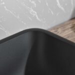 13.0" L -18.13" W -4" H Matte Shell Glass Rectangular Vessel Bathroom Sink in Black with Matte Black Faucet and Pop-Up Drain in Matte Black - Image 2