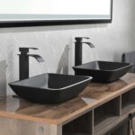 13.0" L -18.13" W -4" H Matte Shell Glass Rectangular Vessel Bathroom Sink in Black with Matte Black Faucet and Pop-Up Drain in Matte Black - Image 11