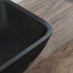 13.0" L -18.13" W -4" H Matte Shell Glass Rectangular Vessel Bathroom Sink in Black with Matte Black Faucet and Pop-Up Drain in Matte Black - Image 14