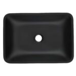 13.0" L -18.13" W -4" H Matte Shell Glass Rectangular Vessel Bathroom Sink in Black with Matte Black Faucet and Pop-Up Drain in Matte Black - Image 9