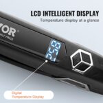 VEVOR Hair Straightener, 1.5-inch Titanium Flat Iron, Dual Infrared Hair Straightener Flat Iron with LCD Display and 19 Temp Levels - 210°F to 450°F, Dual Voltage 110V/240V for Salon Home Travel Use - Image 4