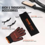 VEVOR Hair Straightener, 1.5-inch Titanium Flat Iron, Dual Infrared Hair Straightener Flat Iron with LCD Display and 19 Temp Levels - 210°F to 450°F, Dual Voltage 110V/240V for Salon Home Travel Use - Image 6