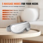 VEVOR Heated Eye Massager Eye Care Device 5 Modes Bluetooth Music 180° Foldable - Image 3