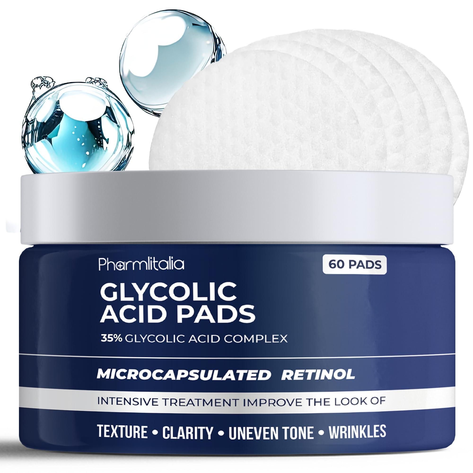 d0102he0266.jpg Glycolic Acid Pads 35% Anti Aging Treatment for Clearer Smoother Skin Glycolic Acid Peel Pads For Dark Spots Acne and Wrinkles Infused with Hyaluronic Acid and Retinol 60 Pads - Image 1