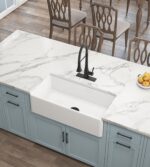 White Farmhouse Sink Deep Apron Sink Undermount Farmhouse Kitchen Sink Single Farm Sink - Image 3