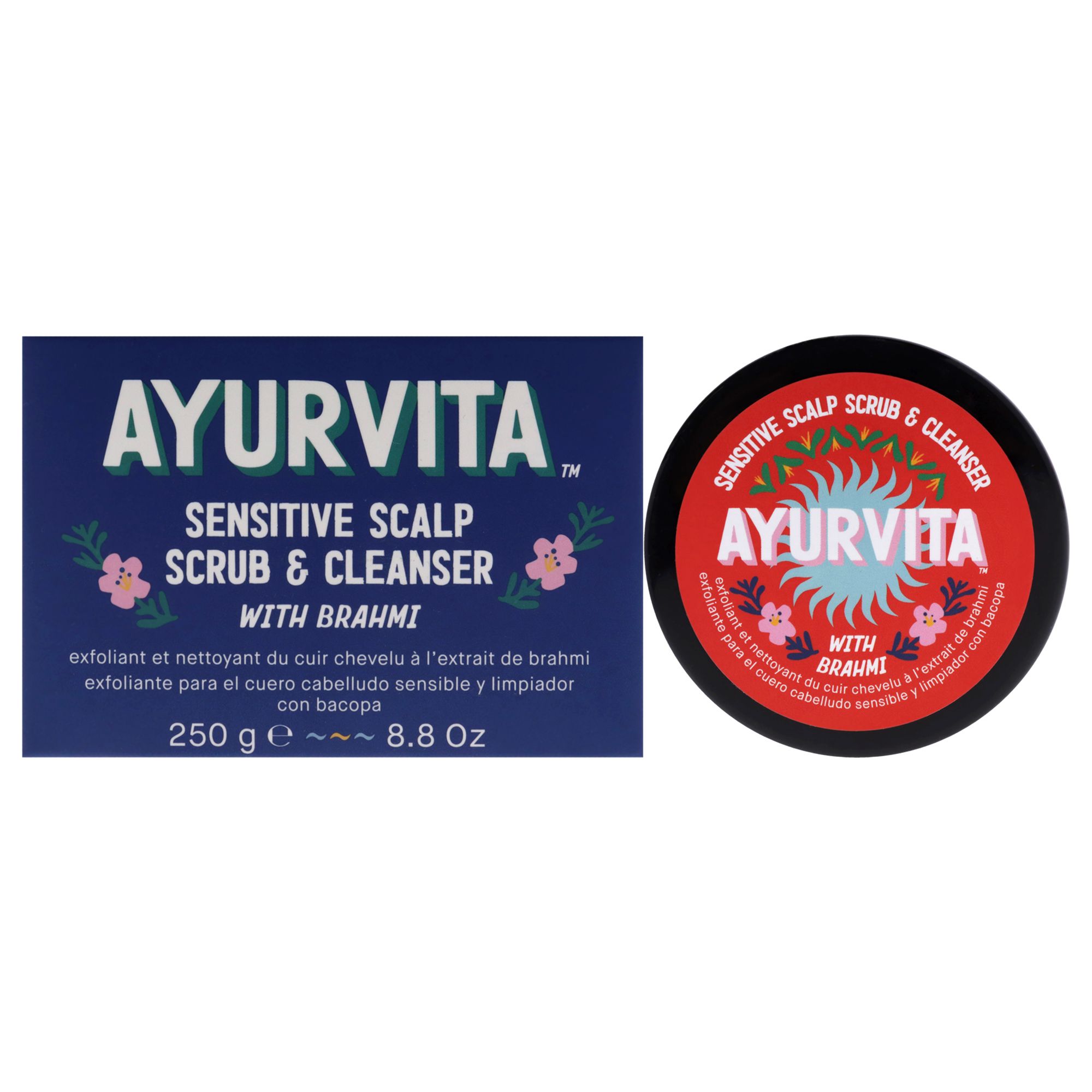 d0102hg4d4w.jpg Brahmi Sensitive Scalp Scrub and Cleanser by AyurVita for Unisex - 8.8 oz Cleanser - Image 1