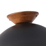 13.5 in. 1-Light Wood Gold Leaf Dome Semi-Flush Mount Light with Opal Glass Globe - 13.5 in. W x 11.4 in. H - Gold Leaf/White - Image 5