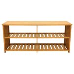 Oceanstar 10-Pair Bamboo Entryway Storage Bench - Image 2