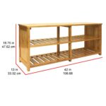 Oceanstar 10-Pair Bamboo Entryway Storage Bench - Image 4