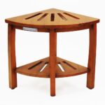 Oceanstar Corner Spa Shower Bench Seat with Storage Shelf - Image 2