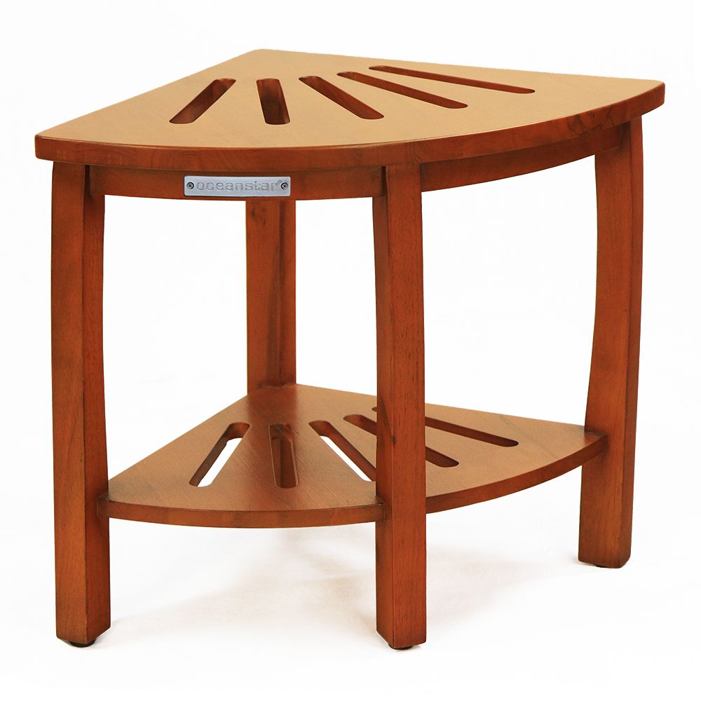 d0102hhgp16.jpg Oceanstar Corner Spa Shower Bench Seat with Storage Shelf - Image 1