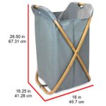 Oceanstar Bamboo Folding X-Frame Laundry Hamper Sorter - Image 4