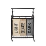 Oceanstar 3-Bag Rolling Laundry Sorter with Adjustable Hanging Bar, Color - Image 5