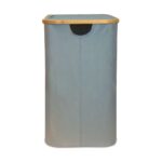 Oceanstar Double Soft Sided Laundry Hamper Sorter With Bamboo Rim Lid - Image 3