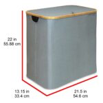 Oceanstar Double Soft Sided Laundry Hamper Sorter With Bamboo Rim Lid - Image 4