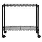 Oceanstar Portable 1-Tier Metal Rolling File Cart, Black - Image 2