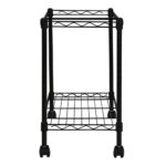 Oceanstar Portable 1-Tier Metal Rolling File Cart, Black - Image 3