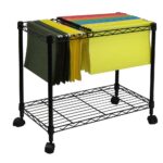 Oceanstar Portable 1-Tier Metal Rolling File Cart, Black - Image 5