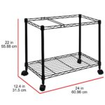 Oceanstar Portable 1-Tier Metal Rolling File Cart, Black - Image 6