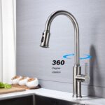 Single Handle Pull Down Kitchen Faucet with Dual Function Sprayhead - Image 9