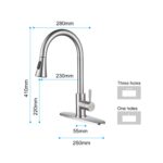 Single Handle High Arc Brushed Nickel Pull out Kitchen Faucet,Single Level Stainless Steel Kitchen Sink Faucets with Pull down Sprayer - Image 5