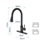 Single Handle High Arc Brushed Nickel Pull out Kitchen Faucet,Single Level Stainless Steel Kitchen Sink Faucets with Pull down Sprayer - Image 11