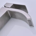 Single Handle Waterfall Bathroom Vanity Sink Faucet with Extra Large Rectangular Spout, Brushed Nickel - Image 5