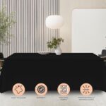 2 Pack Black Tablecloth 90x132 inch Black Table Clothes for 6 Foot Rectangle Tables 200 GSM Stain and Wrinkle Resistant Washable Fabric - Image 4