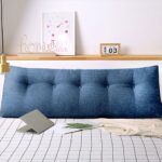 SOGA 120cm Blue Triangular Wedge Bed Pillow – Bedside Backrest Cushion - Image 3