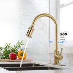 Touch Kitchen Faucet with Pull Down Sprayer,Single Handle High Arc  Pull out Kitchen Faucet,Single Level Stainless Steel Kitchen Sink Faucets with Pull down Sprayer - Image 3