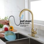 Touch Kitchen Faucet with Pull Down Sprayer,Single Handle High Arc  Pull out Kitchen Faucet,Single Level Stainless Steel Kitchen Sink Faucets with Pull down Sprayer - Image 6