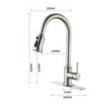 Touch Kitchen Faucet with Pull Down Sprayer,Single Handle High Arc  Pull out Kitchen Faucet,Single Level Stainless Steel Kitchen Sink Faucets with Pull down Sprayer - Image 12