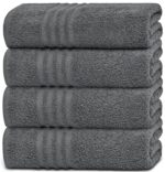 Grey Bath Towels Set of 4 Cotton Body Towel for Hotel Gym Spa Soft Extra Absorbent Quick Dry Towels for Bathroom 27x54 Inch - Image 2