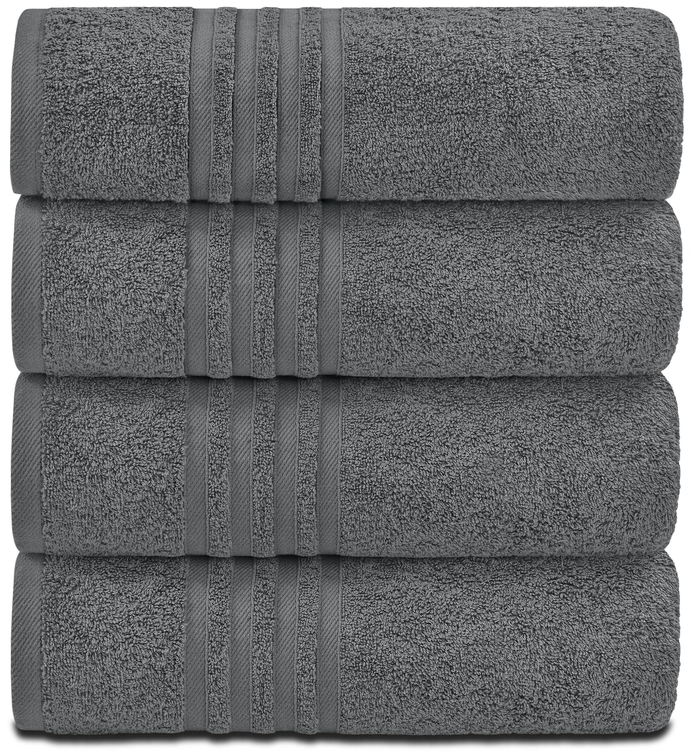 d0102hpj4ct.jpg Grey Bath Towels Set of 4 Cotton Body Towel for Hotel Gym Spa Soft Extra Absorbent Quick Dry Towels for Bathroom 27x54 Inch - Image 1